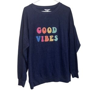 Wildfox The Statement Sweatshirt “Good Vibes” French Terry Size Small